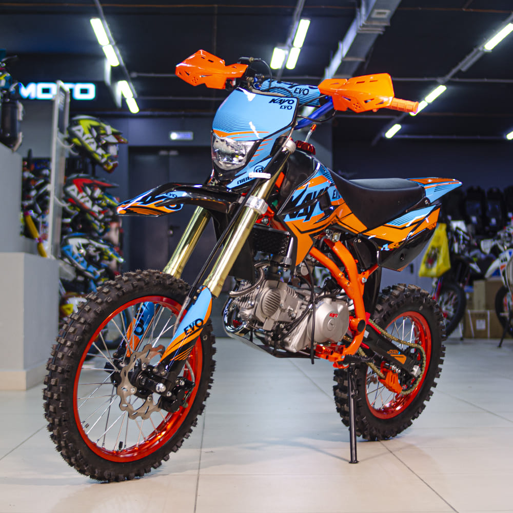 Питбайк KAYO EVOLUTION YX140EM 17/14 KRZ (механ. сцепл., эл. стартер 2022  г.) (заводская упаковка) в Кургане